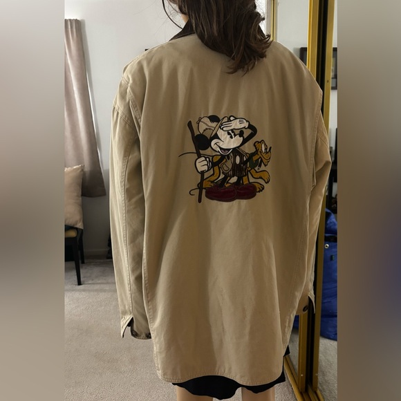 Mickey Mouse Walt Disney Utility  Cargo Tan Jacket Retro Large Reduced Price - Picture 6 of 16